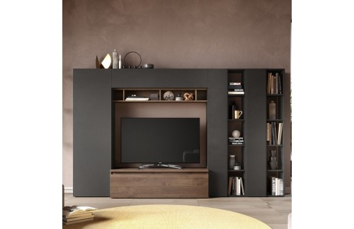 Sodobna stenska enota z knjižno omaro INFINITY 2.0 900036