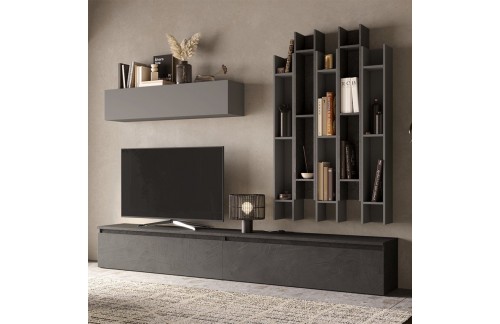 Sodobna stenska enota z knjižno polico, INFINITY 2.0 900030