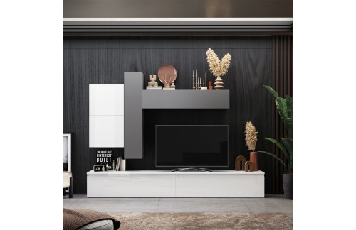 Sodobna stenska enota za dnevno sobo, 276x190 cm INFINITY 2.0 900007-ADBI