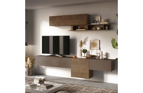 Sodobna stenska TV enota z višino 205 cm - INFINITY 2.0 900002MC-BRMR