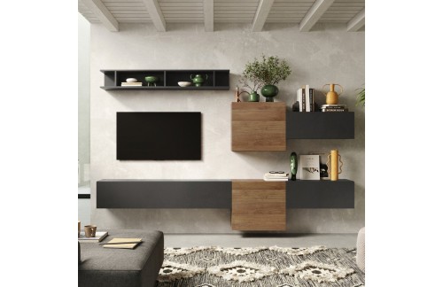 Sodobna viseča TV stena s policami INFINITY 2.0 900022-LVMR