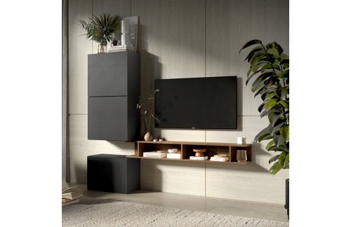 Sodobna viseča TV stena z odprtimi kubusi INFINITY 2.0 900051