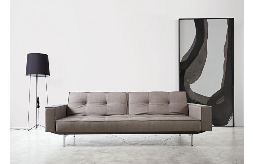Kavč SPLITBACK SOFA BED z rokonasloni in s kromiranimi nogicami