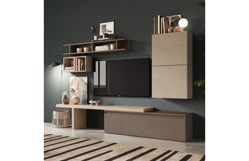 Stenska enota za dnevno sobo z regali INFINITY 2.0 900002A
