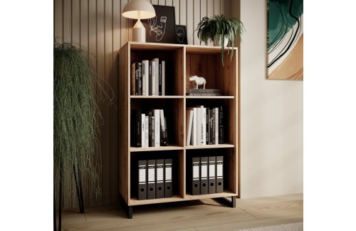 Stenska polica ARIA v kombinaciji hrasta in črne - HRAST ARTISAN-ČRNA