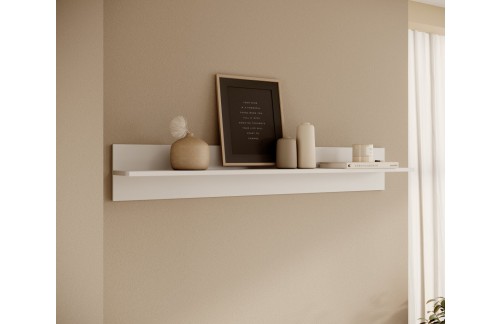 Stenska polica CESIRO z eno polico, bela - BELA