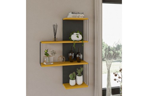 Stenska polica Deron (Rumena/Antracit)