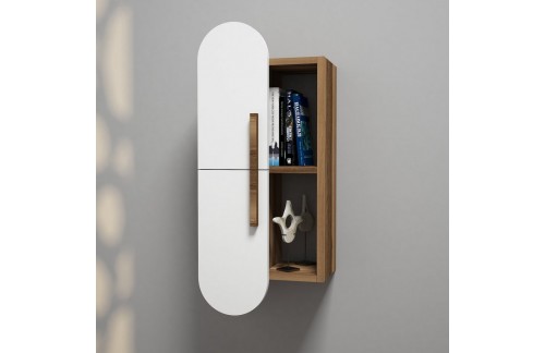 Stenska polica Gama (Oreh/Bela)