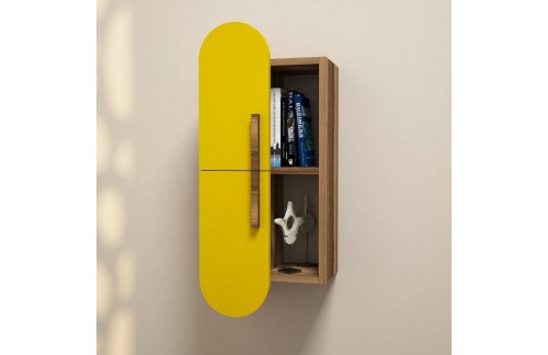 Stenska polica Gama (Oreh/Rumena)