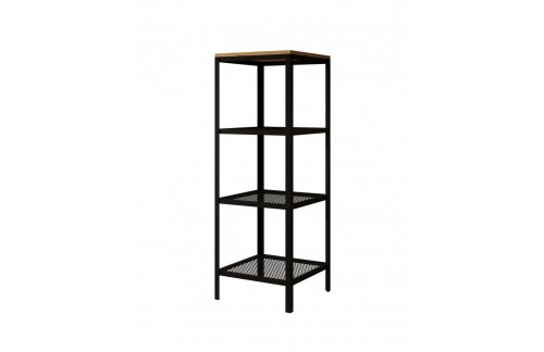 Stenska polica Reli z 4 policami - ČRNA