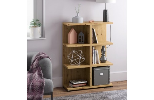 Stenski regal MORAH z več policami, hrast