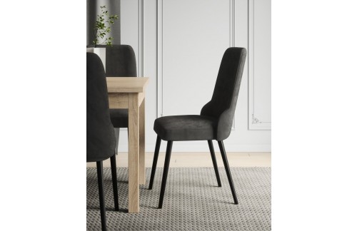 Tapeciran jedilni stol RODOS 83 - ČRNA