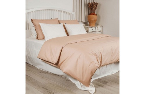 Posteljnina s trakci Tia Organic - rjava