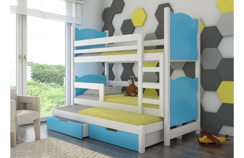 Trislojni otroški pograd LETICIA z vzmetnicami - BELA