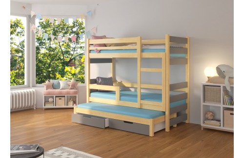 Trislojni pograd za 3 osebe z vzmetnicami KARLO - BOR