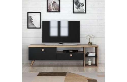 TV omarica Gavro (Črna/Hrast)