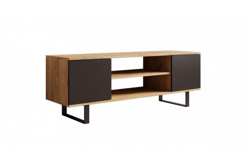 TV omarica Lofter v hrastovem videzu 135 cm - HRAST CRAFT-ČRNA