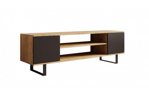 TV omarica Lofter v hrastovem videzu 155 cm - HRAST CRAFT-ČRNA