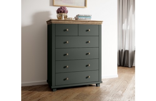 VELIKA KOMODA EVORA - ZELENA/LEFKAS HRAST