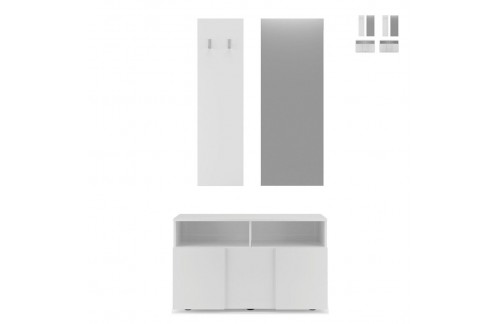 Vhodni set s stensko obešalno ploščo in ogledalom DAMA 409008-1