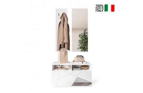 Vhodni set s stensko obešalno ploščo in ogledalom VITTORIA 409050-1