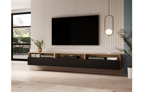 VISEČA TV-OMARICA BAROS - ARTISAN/ČRNA MAT