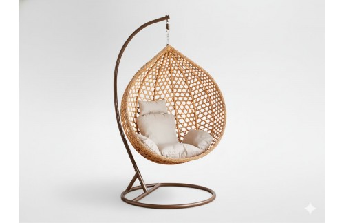 Viseči fotelj Javor XL (rjava/bež)