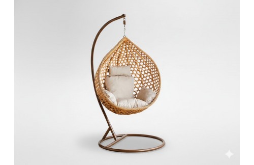 Viseči fotelj Sava S (rjava/bež)