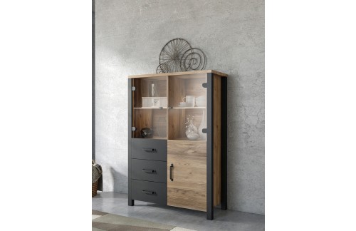 NIZKA VITRINA OLIN - SMREKA/ČRNA