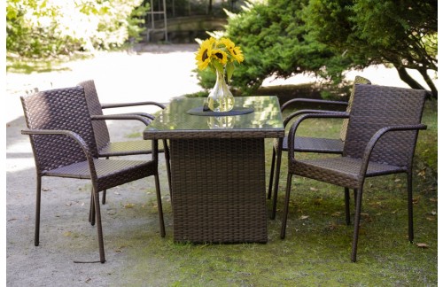 Vrtna garnitura LENTO (temno rjava)