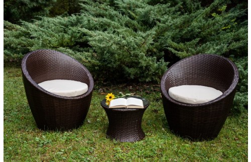 Vrtna garnitura MODICO (temno rjava)