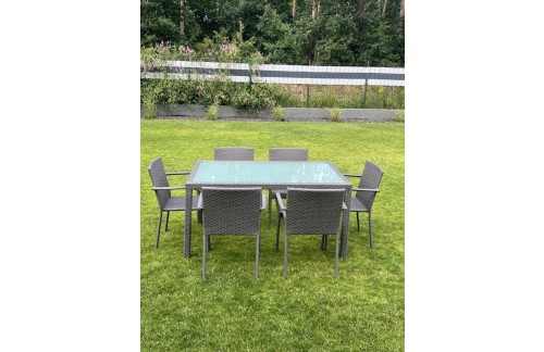 Vrtna jedilna garnitura AVVICENTE (siva)