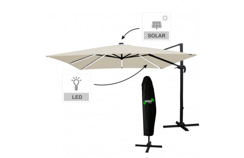 Vrtni senčnik z LED Roma 3x4m (BEŽ)