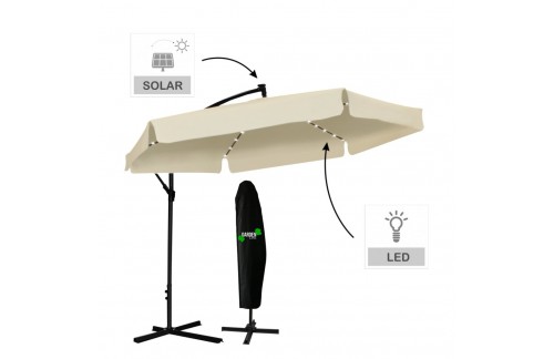 Vrtni senčnik z LED Teravo (BEŽ)