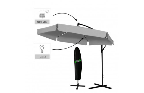 Vrtni senčnik z LED Teravo (SIVA)