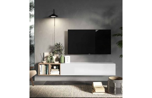 Stenski TV regal z odprtimi kubusi INFINITY 2.0 900049-BIK