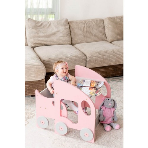 MONTESSORI MIZICA S STOLČKOM (ROZA/SIVA)