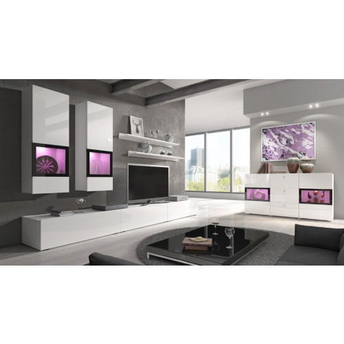 Dnevna soba Baros (bela, visoki sijaj)