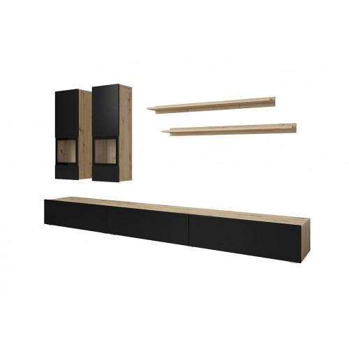 DNEVNI REGAL BAROS - ARTISAN/MAT ČRNA