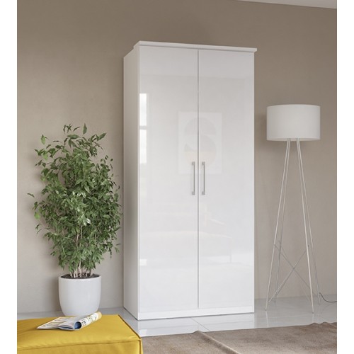 2-DELNA GARDEROBNA OMARA OPTIMA - BELA VISOK SIJAJ