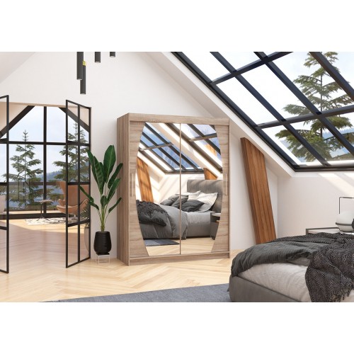 Garderobna omara z drsnimi vrati Alen (150 cm)