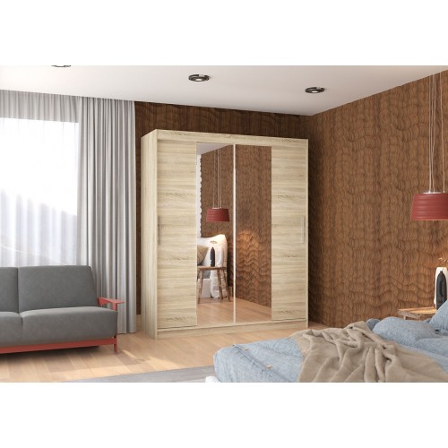 Garderobna omara z drsnimi vrati Dallas (180 cm)