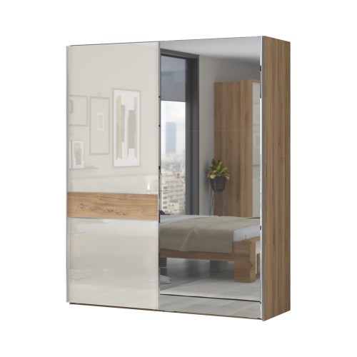 OMARA Z DRSNIMI VRATI IN OGLEDALOM  KALLA GALA 180 CM