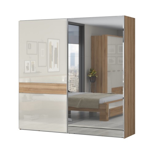 OMARA Z DRSNIMI VRATI IN OGLEDALOM KALLA GALA 230 CM