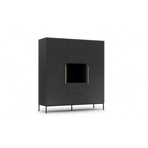 GARDEROBNA OMARA LANZZI - ČRNA MAT