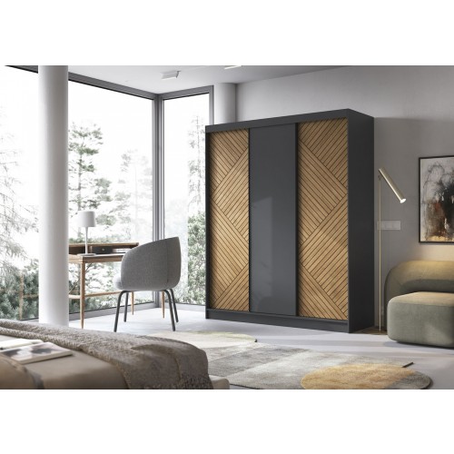 GARDEROBNA OMARA Z DRSNIMI VRATI MARPHY - 180 CM