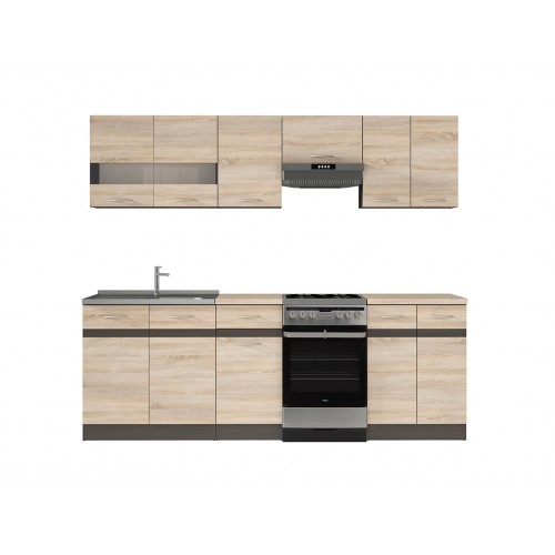 Kuhinja JUNONA (240 cm) - Sonoma hrast/Wenge