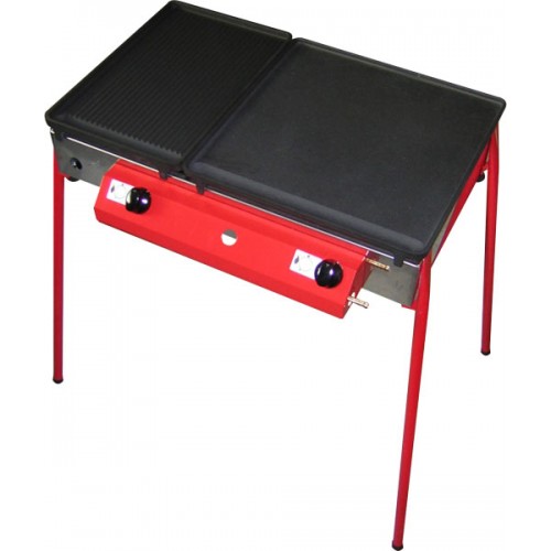 Plinski žar Gorenc, 65 x 40, litoželezna plošča, dva gorilnika, z nogami 