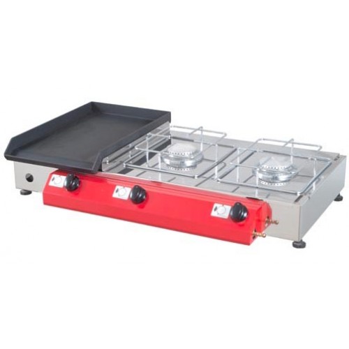 Namizni plinski žar Gorenc, 80x40, Fe plošča, dva kuhalnika, brez nog