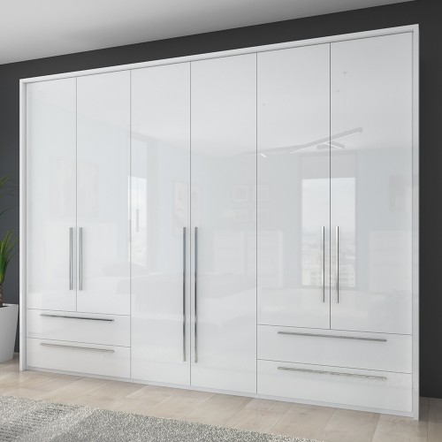 ŠESTDELNA GARDEROBNA OMARA Z DEKORATIVNIM OKVIRJEM KALLA PIANO(P64A-2/PN) - VEČ BARV